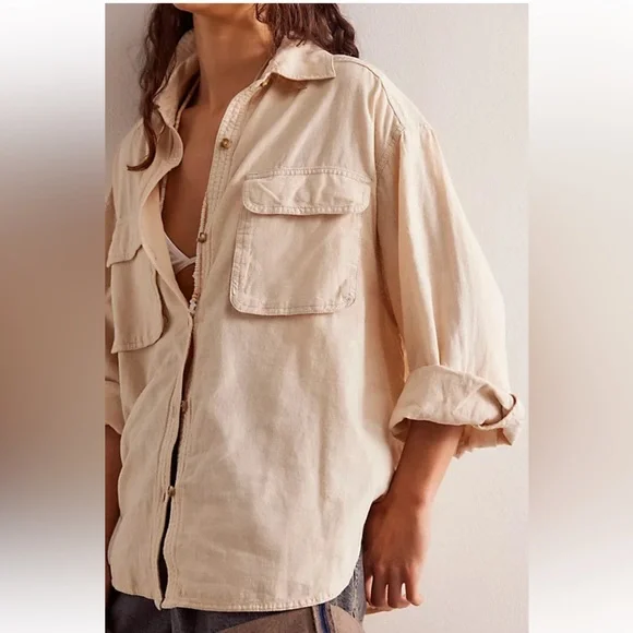 free people Made For Sun Linen Shirt - Picture 3 of 6